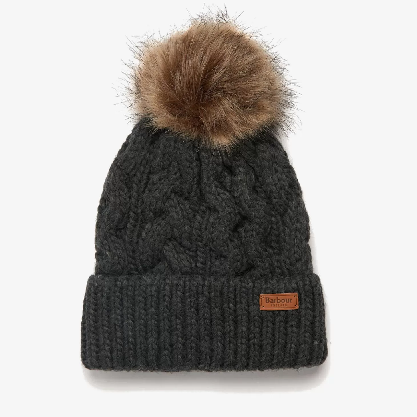 Women's Penshaw Cable Knit Beanie - Charcoal*Barbour Cheap