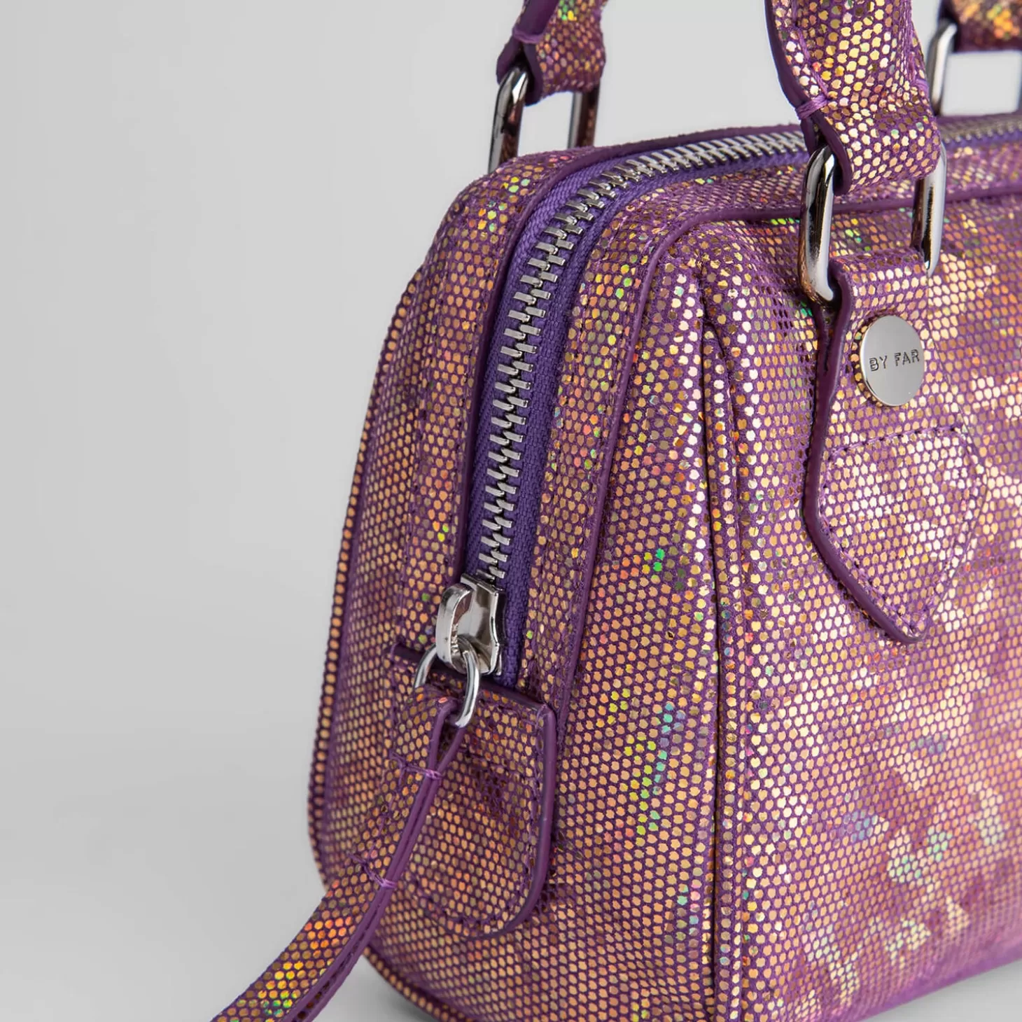 Women's Dora Hologram Leather Bag - Disco Violet*BY FAR Shop
