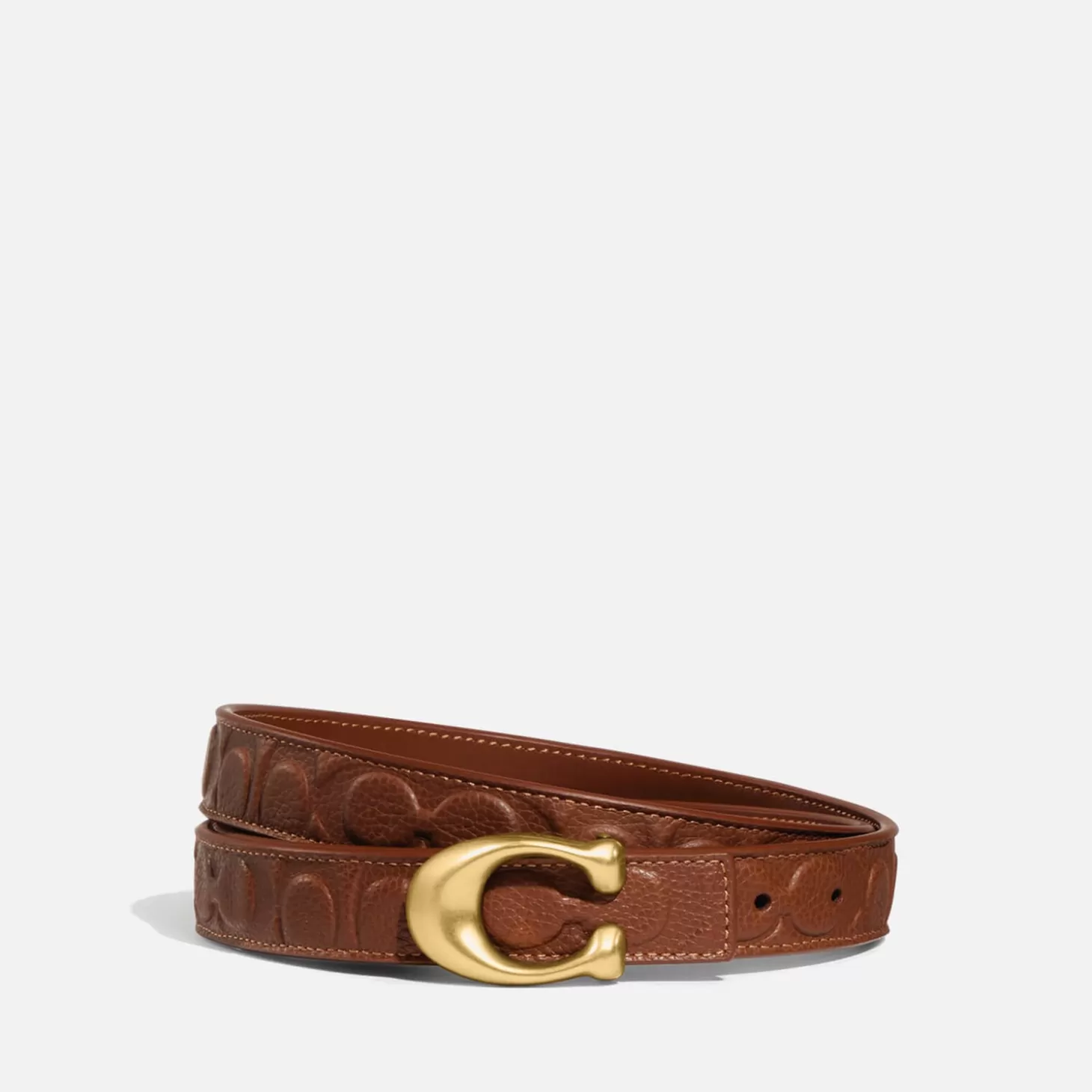 C Logo-Embossed Leather Belt*Coach Best Sale