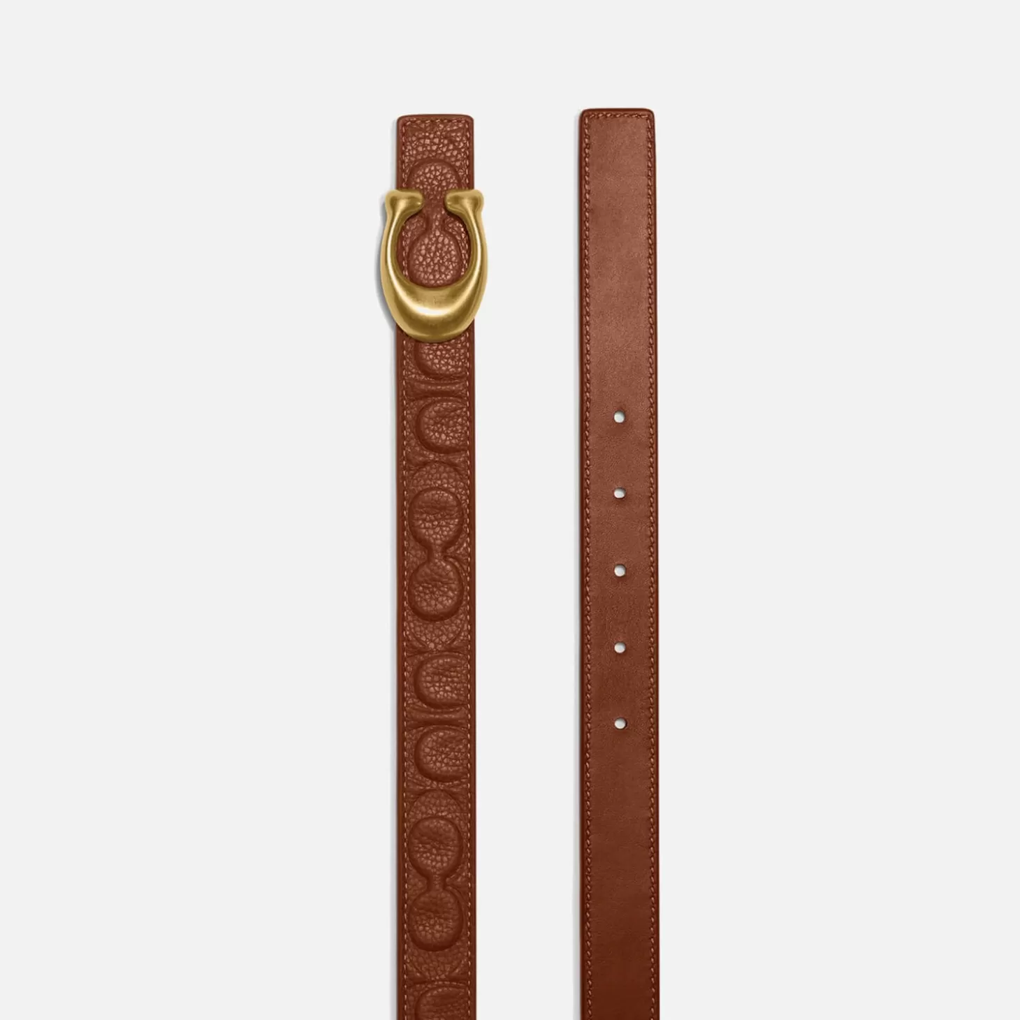 C Logo-Embossed Leather Belt*Coach Best Sale