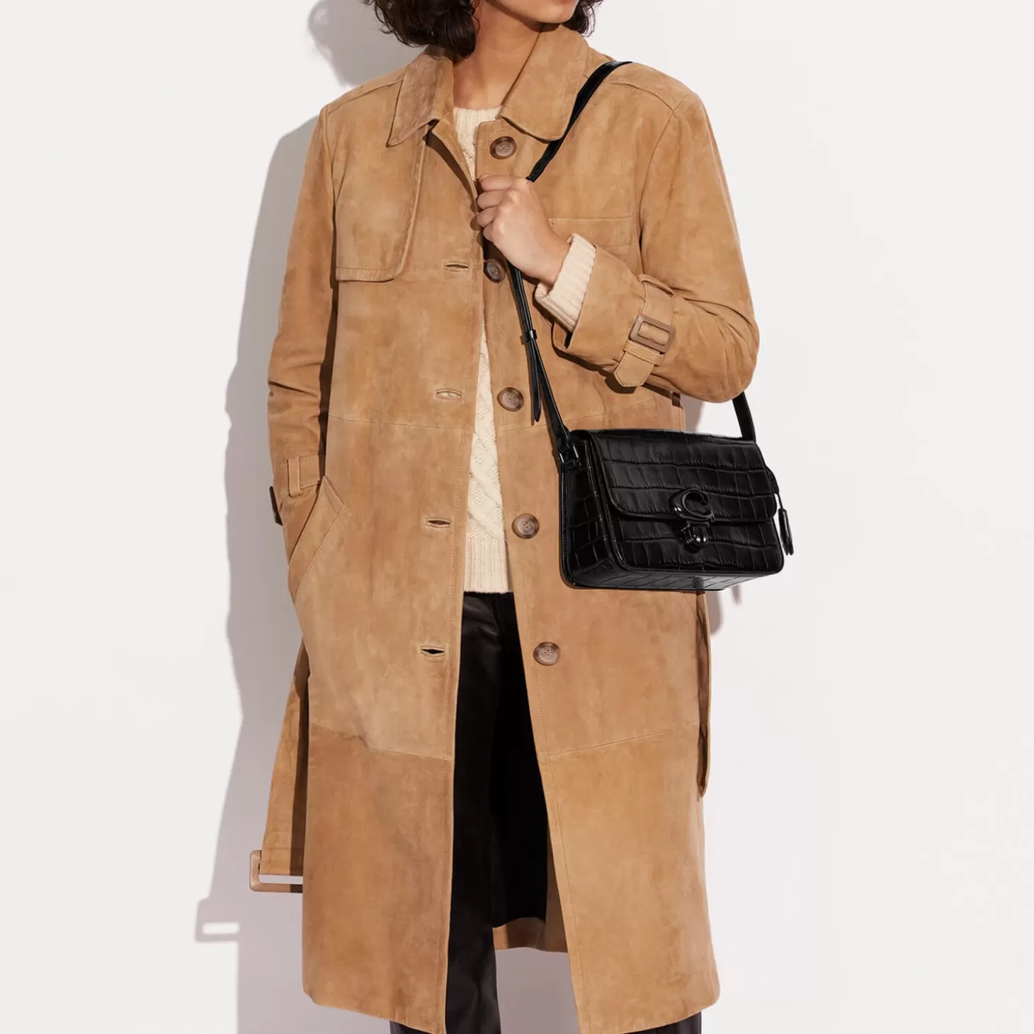 Embossed Croc Studio Shoulder Bag*Coach Cheap