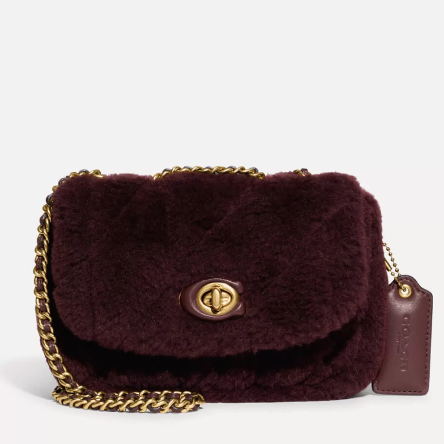 Pillow Madison 18 Quilted Shearling Shoulder Bag*Coach Outlet