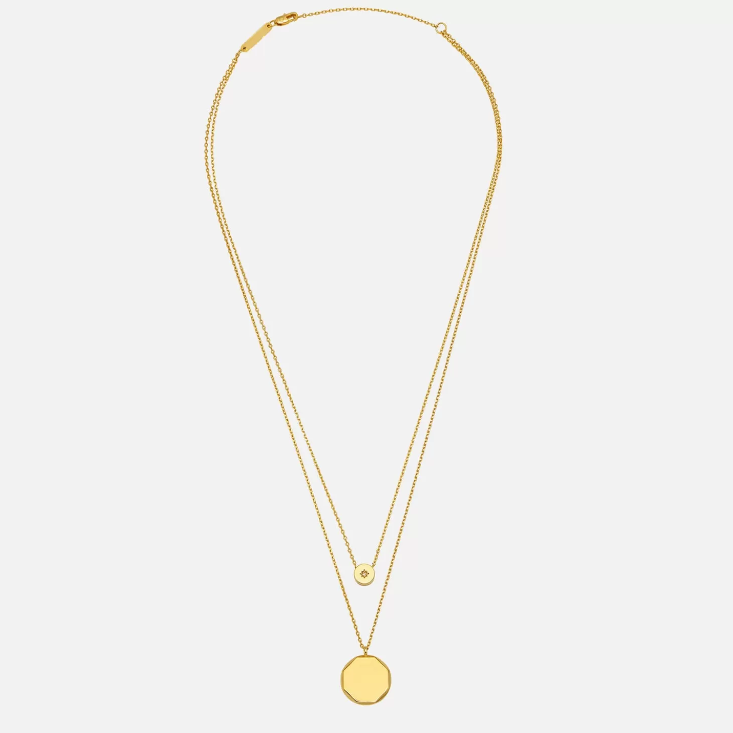 Women's Double Layer Necklace With Cz Slider - Gold Plate/Gold Plated*Estella Bartlett Best Sale