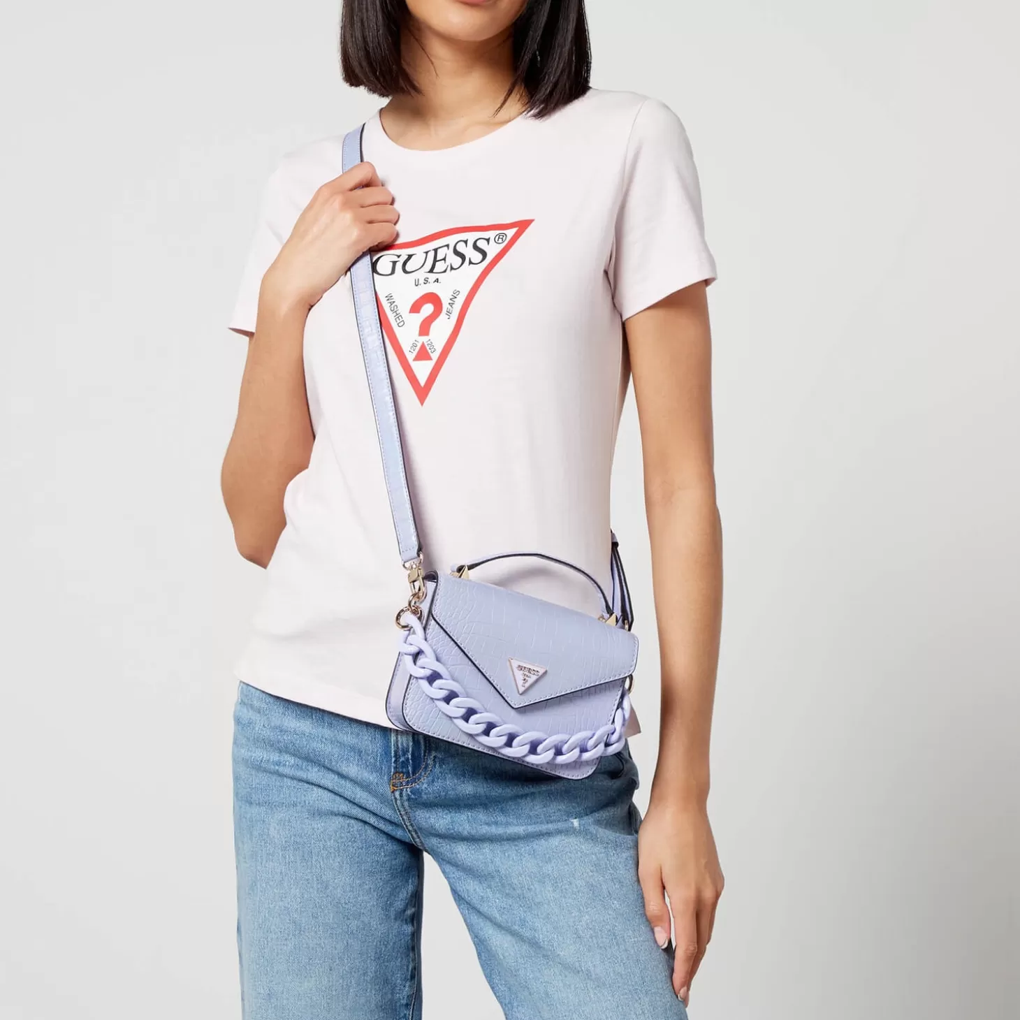 Corina Faux Leather Mini Top Handle Flap Bag*Guess Cheap