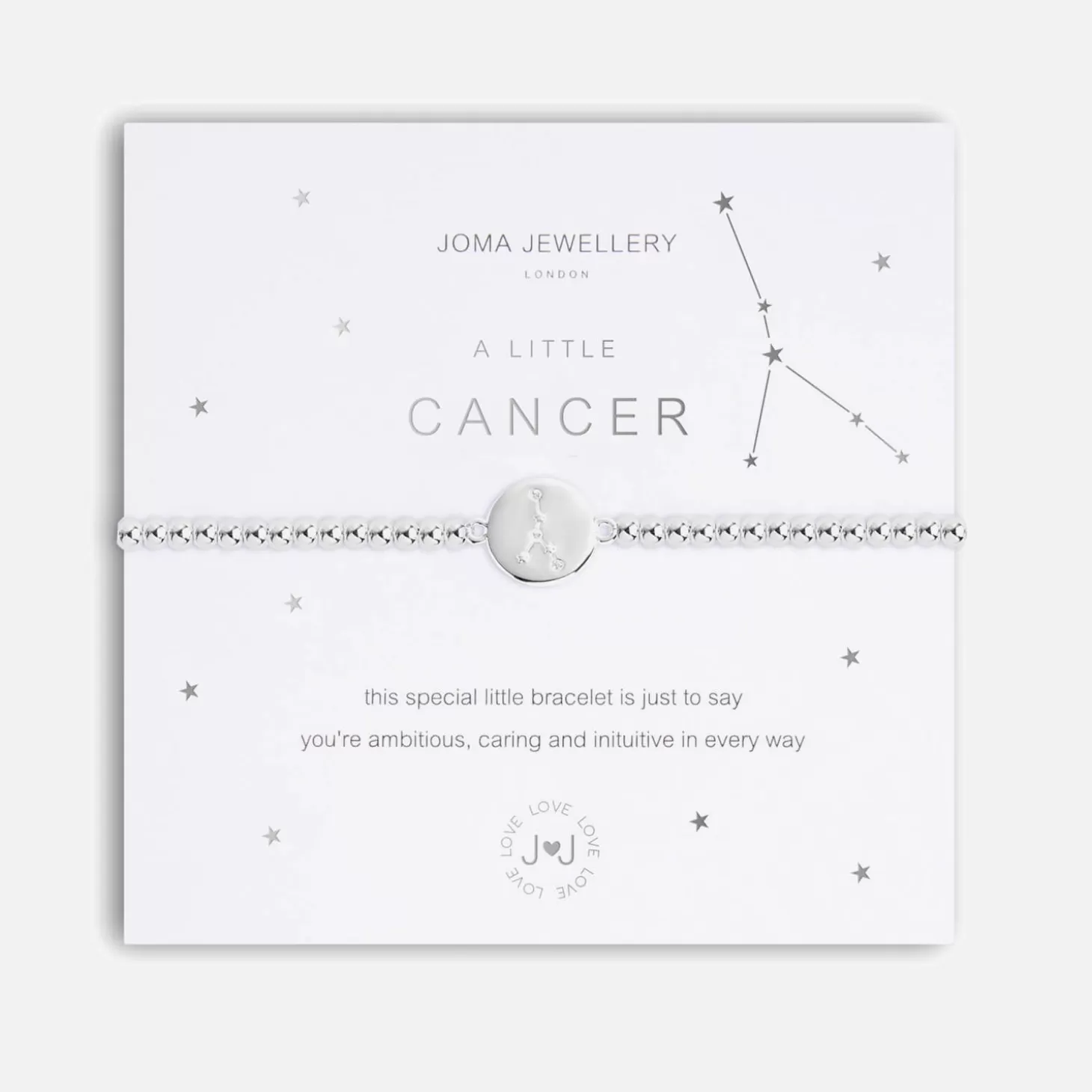 Women's A Little Cancer Silver Bracelet Stretch - Silver*Joma Jewellery New