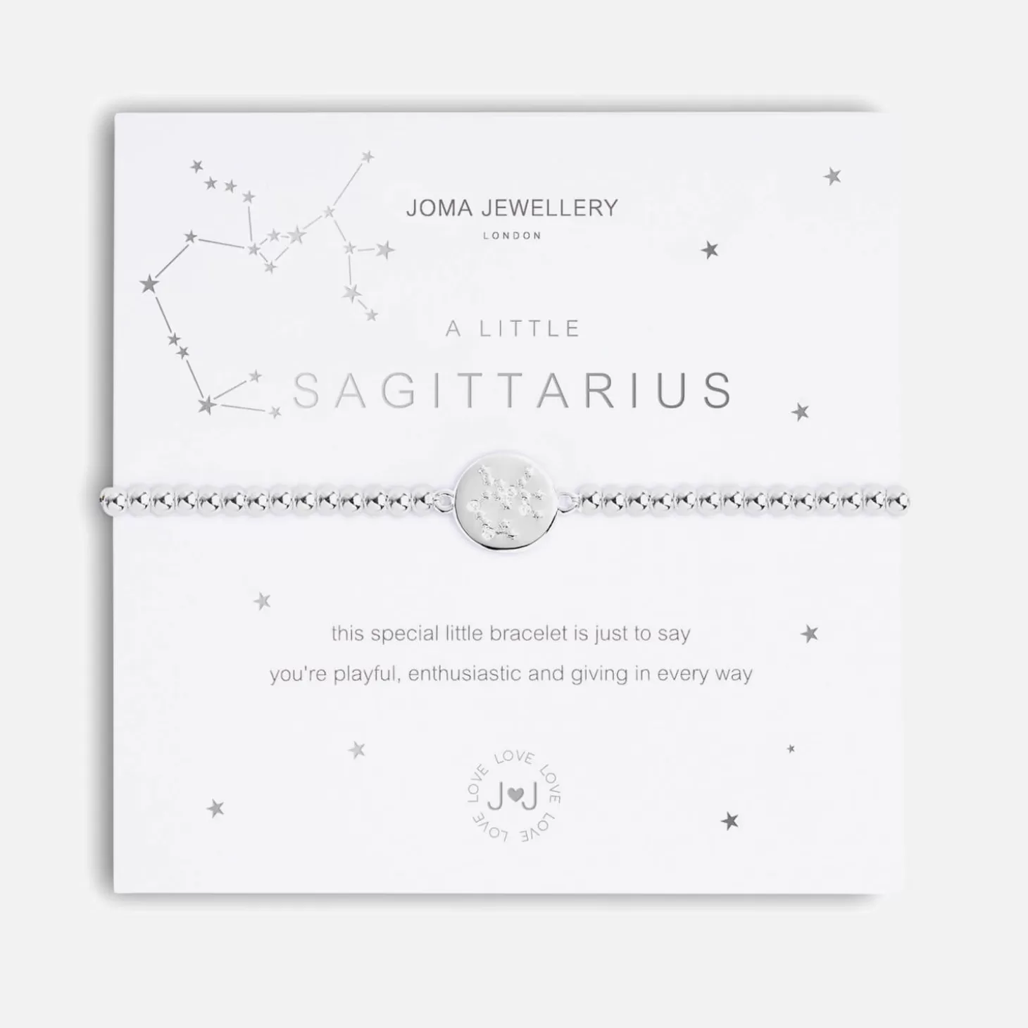 Women's A Little Sagittarius Silver Bracelet Stretch - Silver*Joma Jewellery Cheap