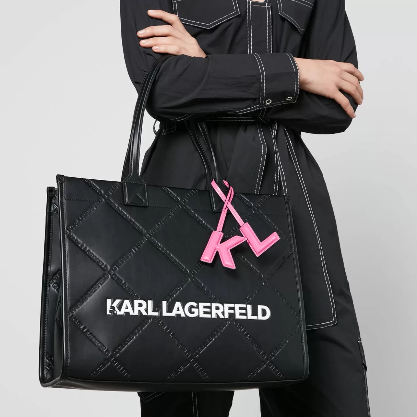 Shooting Stars K/Skuare Faux Leather Tote Bag*Karl Lagerfeld Hot