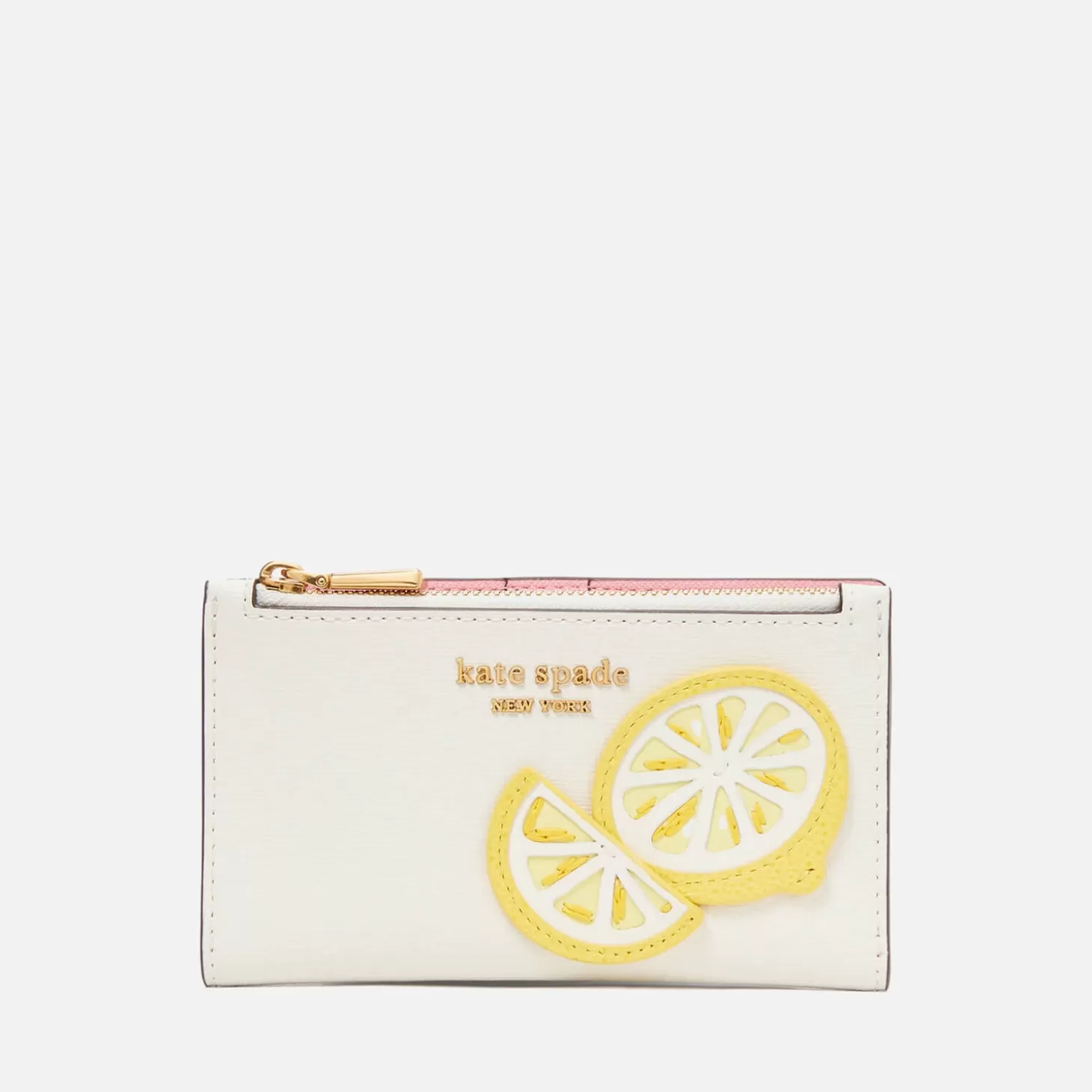 Lemon Drop Lemon Appliqued Saffiano Leather Bifold Wallet*Kate Spade New York Online