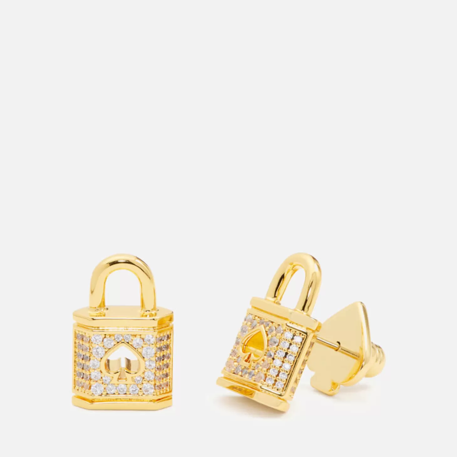 Lock And Spade Gold-Tone And Cubic Zirconia Pave Studs*Kate Spade New York Best Sale