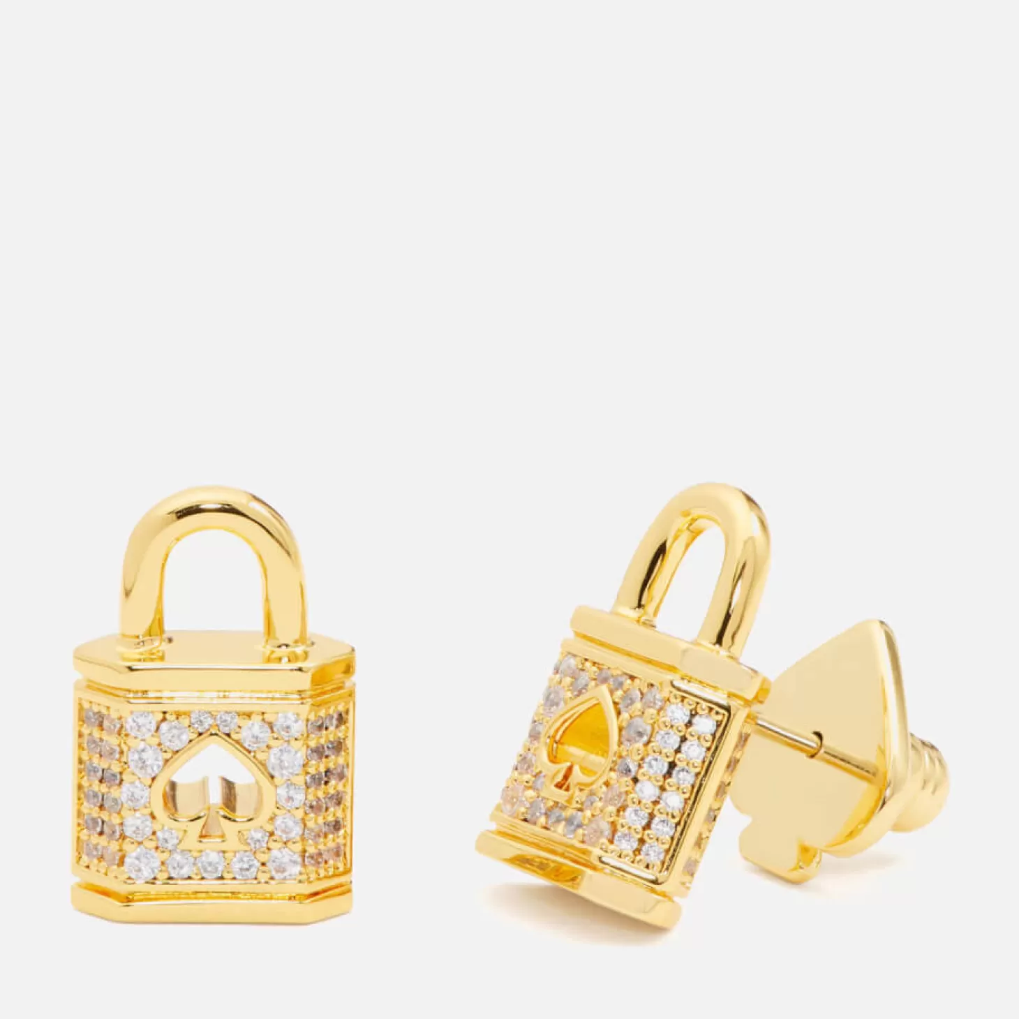 Lock And Spade Gold-Tone And Cubic Zirconia Pave Studs*Kate Spade New York Best Sale