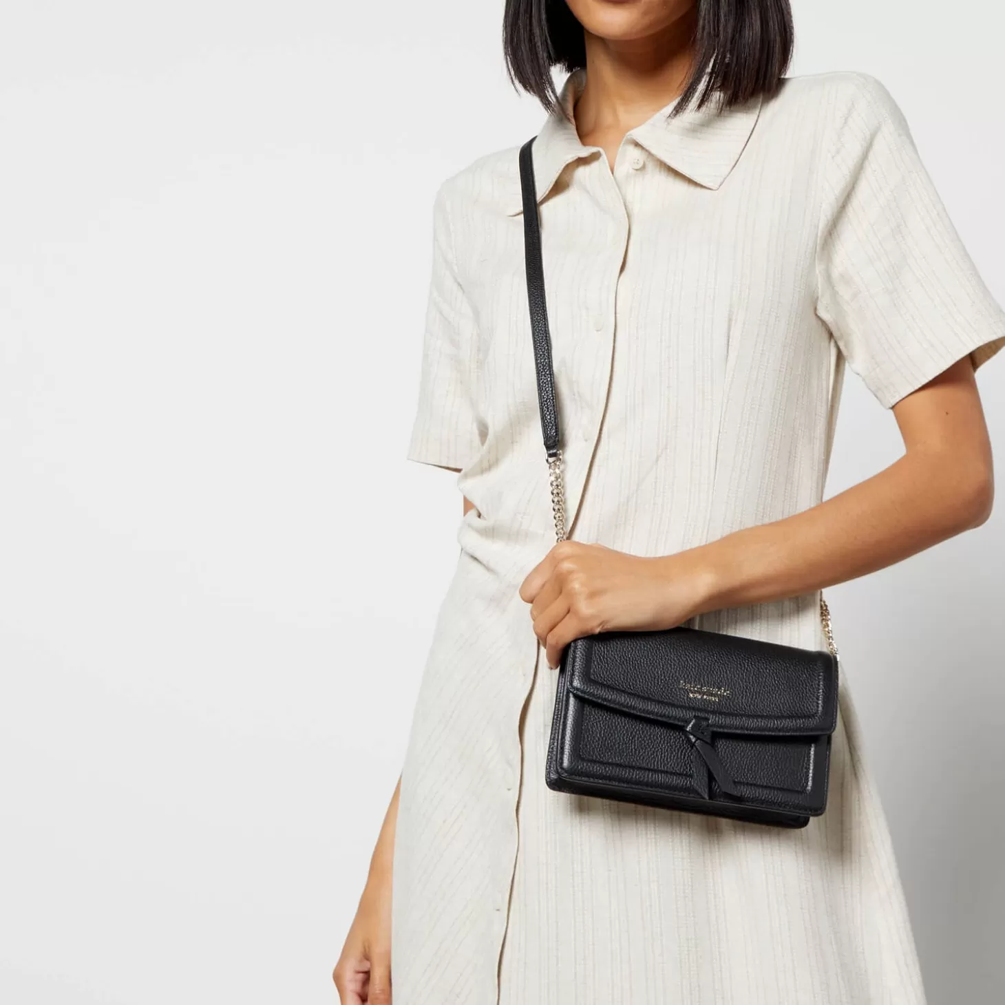 Women's Knott Pebbled Flap Cross Body Bag - Black*Kate Spade New York Best