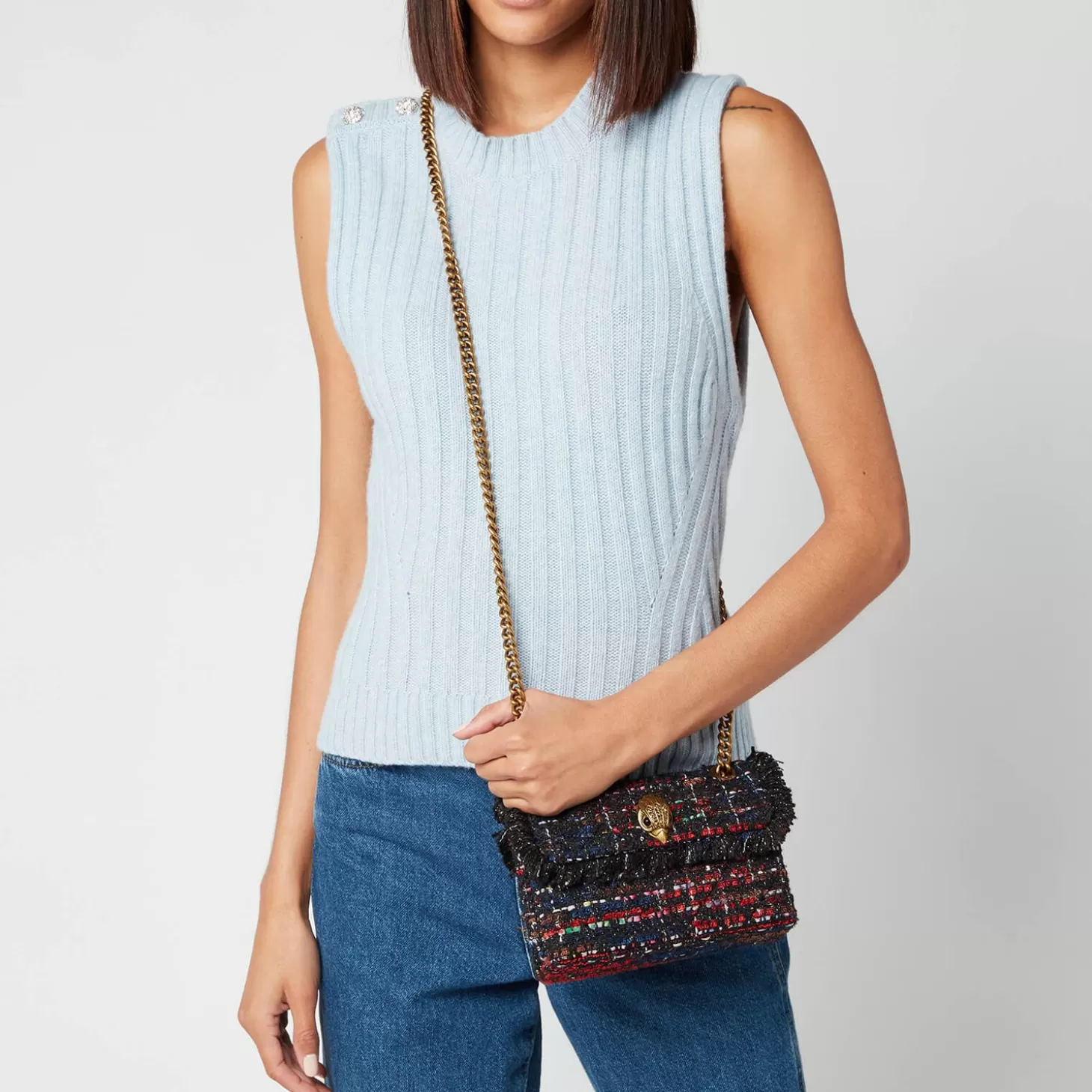 Women's Tweed Mini Kensington X Bag - Red Comb*Kurt Geiger London Best Sale