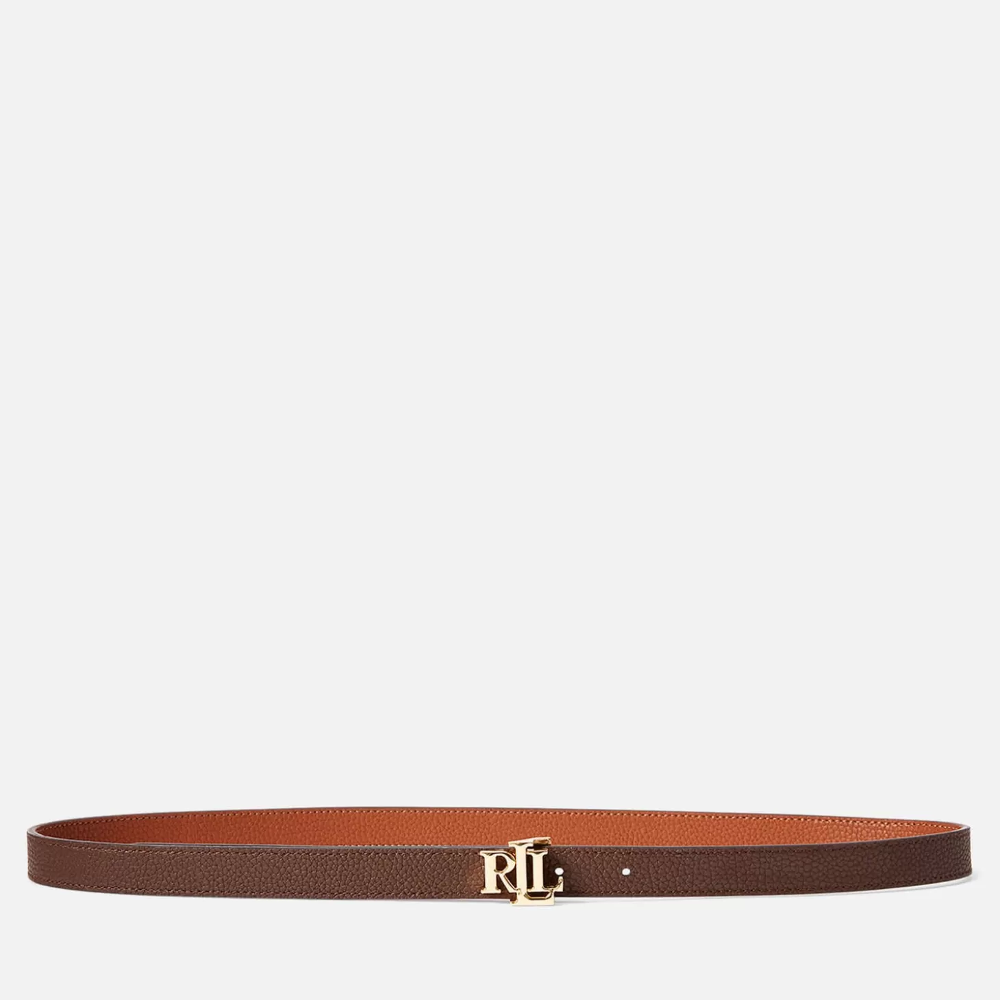 Women's Reversable 20 Skinny Belt - Lauren Tan/Dark Brown*Lauren Ralph Lauren Outlet