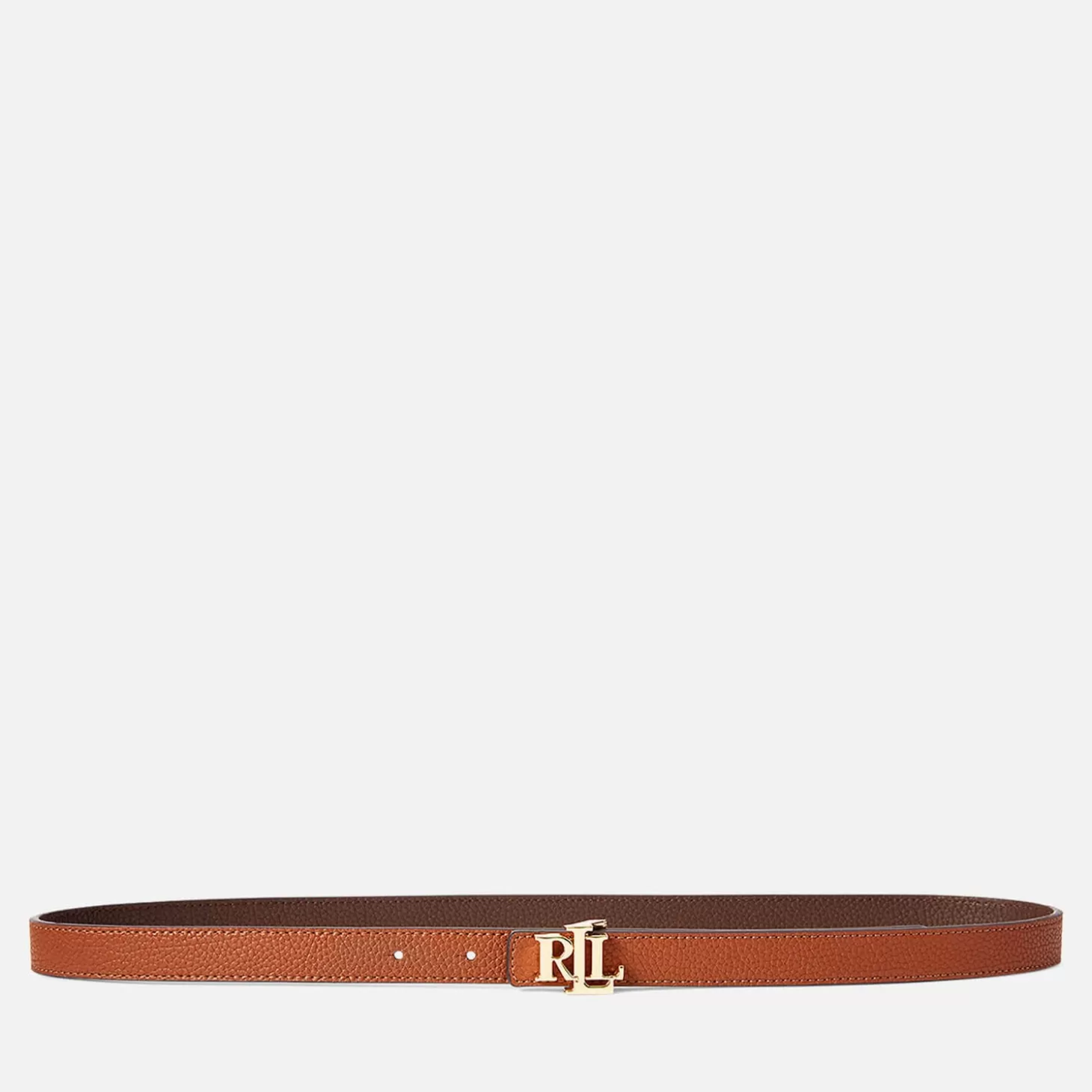 Women's Reversable 20 Skinny Belt - Lauren Tan/Dark Brown*Lauren Ralph Lauren Outlet