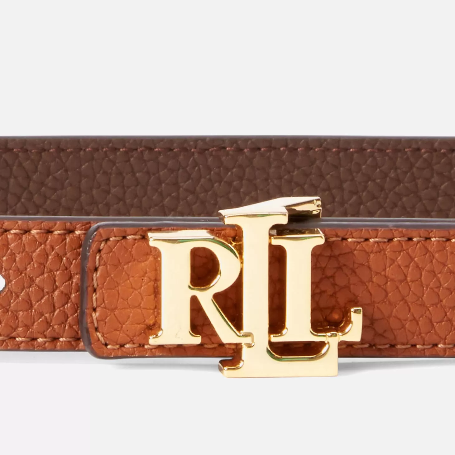 Women's Reversable 20 Skinny Belt - Lauren Tan/Dark Brown*Lauren Ralph Lauren Outlet