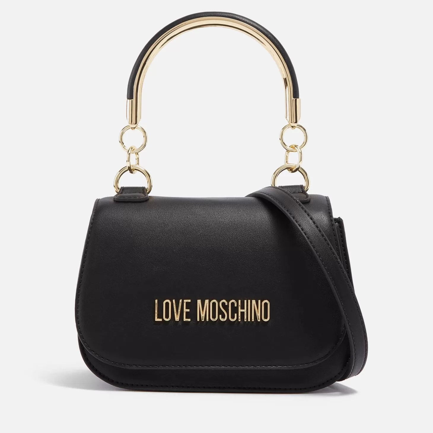 Metal Handle Mini Faux Leather Bag*Love Moschino New