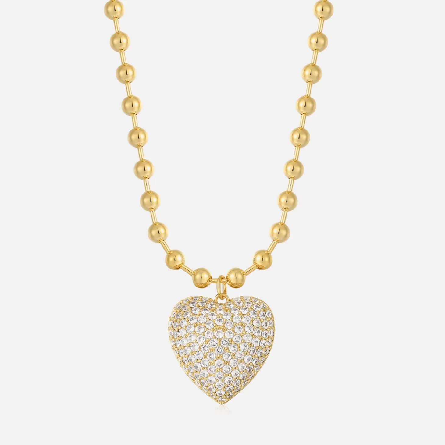 X For Love And Lemons Puffy Heart Gold-Plated Necklace*Luv AJ New