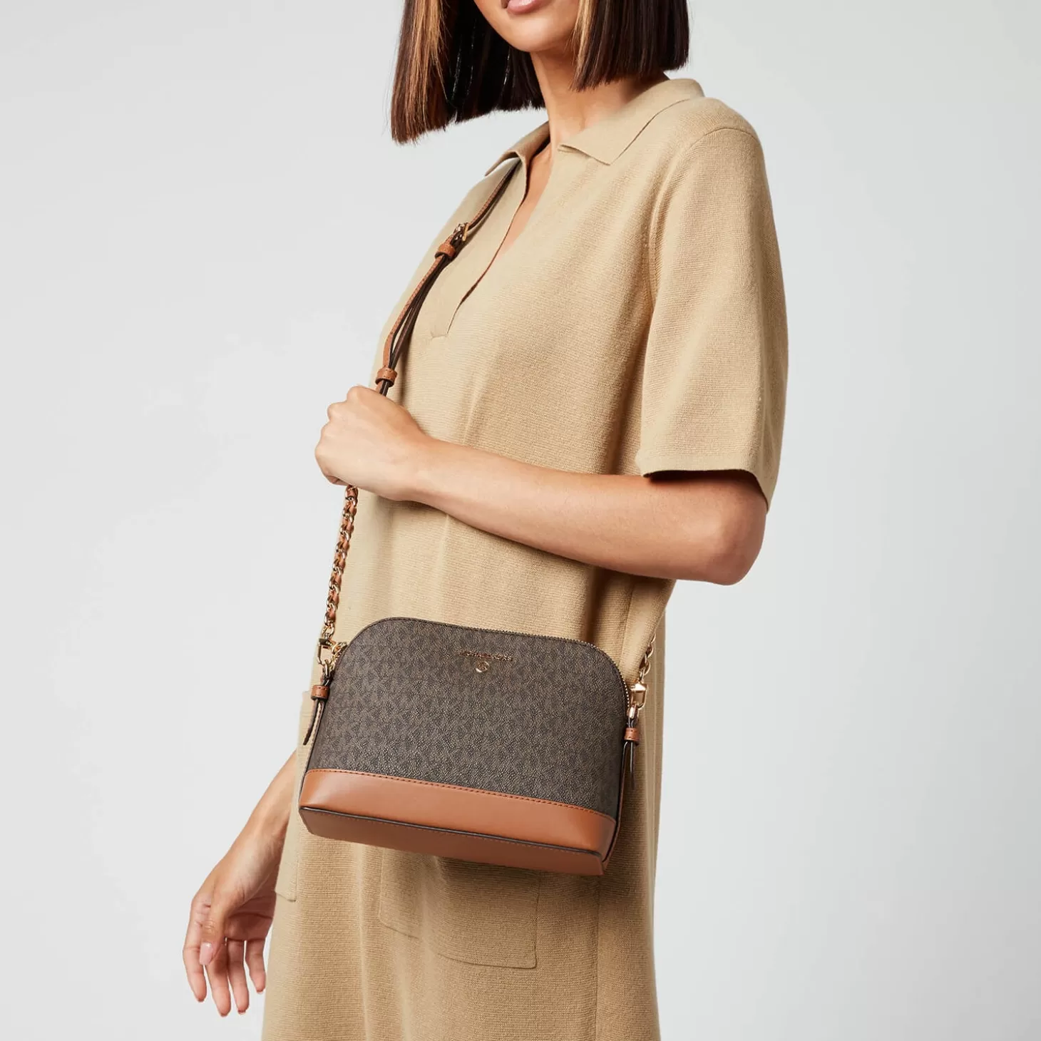 Women's Jet Set Charm Large Dome Cross Body - Brown/Acorn*MICHAEL Michael Kors Cheap