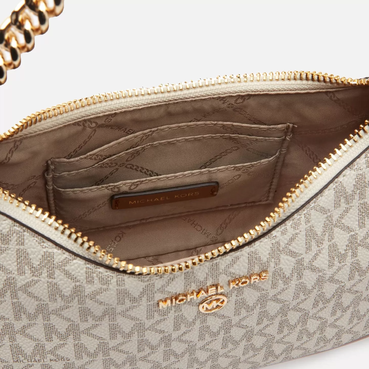 Women's Jet Set Charm Small Chain Pouchette - Vanilla/Acrn*MICHAEL Michael Kors Flash Sale