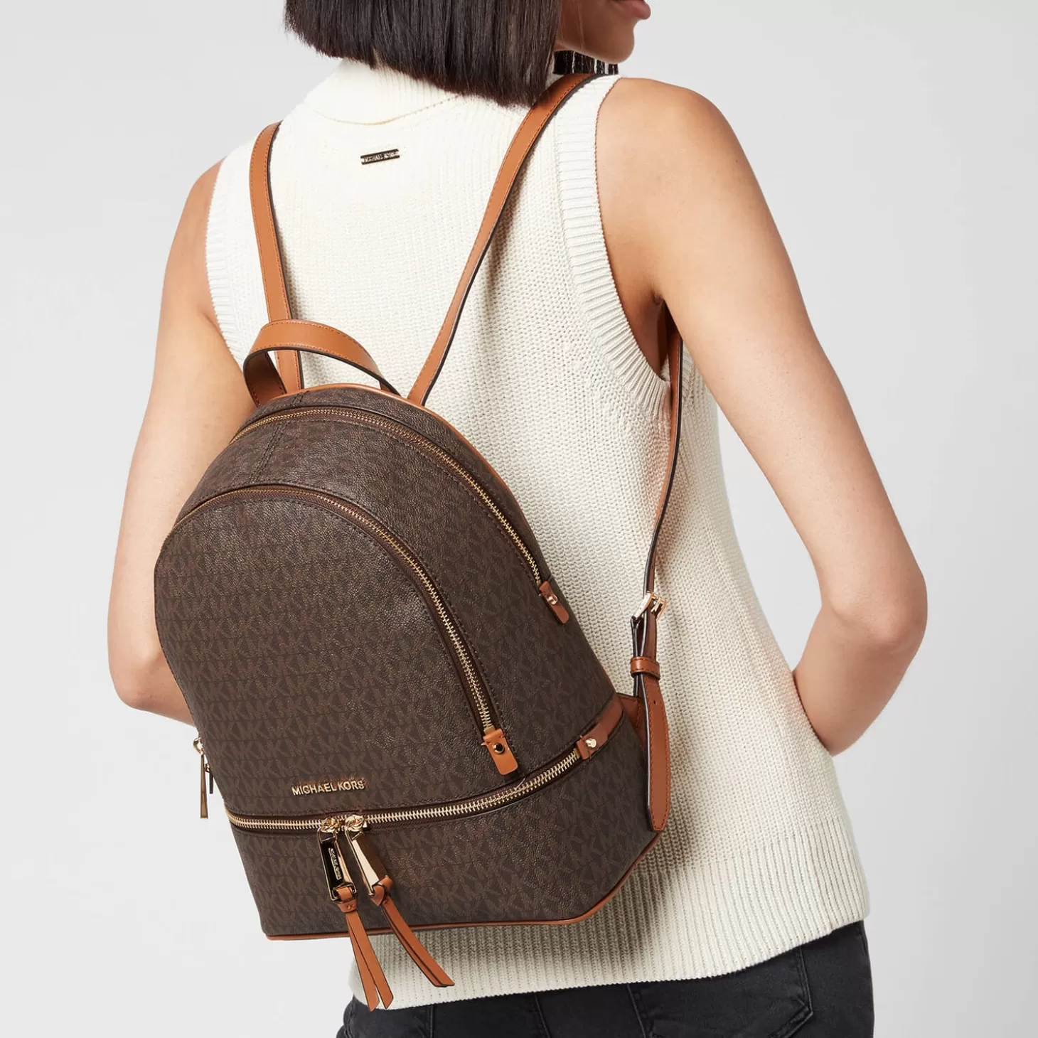 Women's Rhea Zip Medium Backpack - Brown*MICHAEL Michael Kors Flash Sale