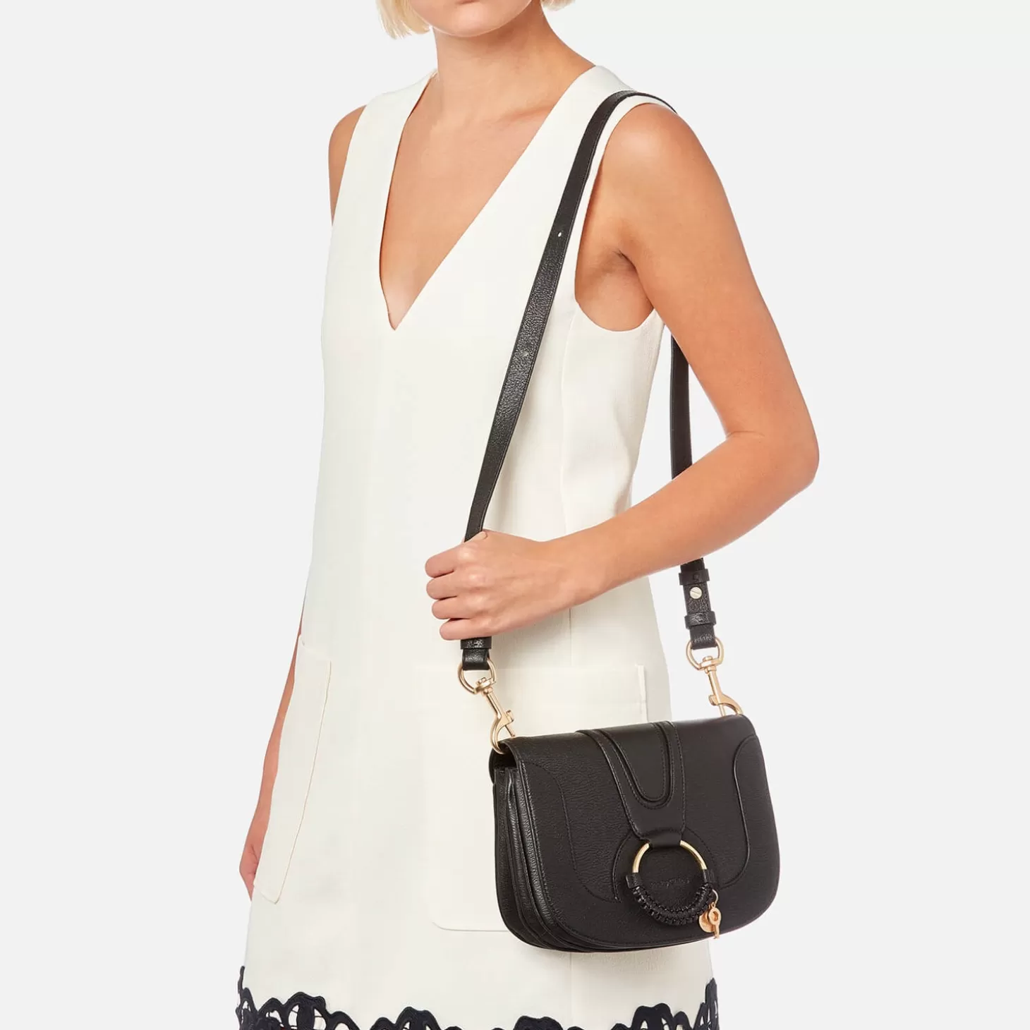 Women's Hana Leather Cross Body Bag - Black*See By Chloe New