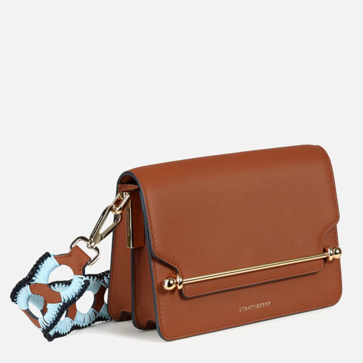 East West Mini Crochet Strap Leather Bag*Strathberry Hot