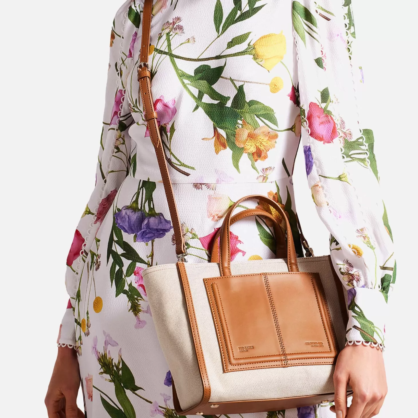Aksanna Medium Canvas And Faux Leather Tote Bag*Ted Baker Store