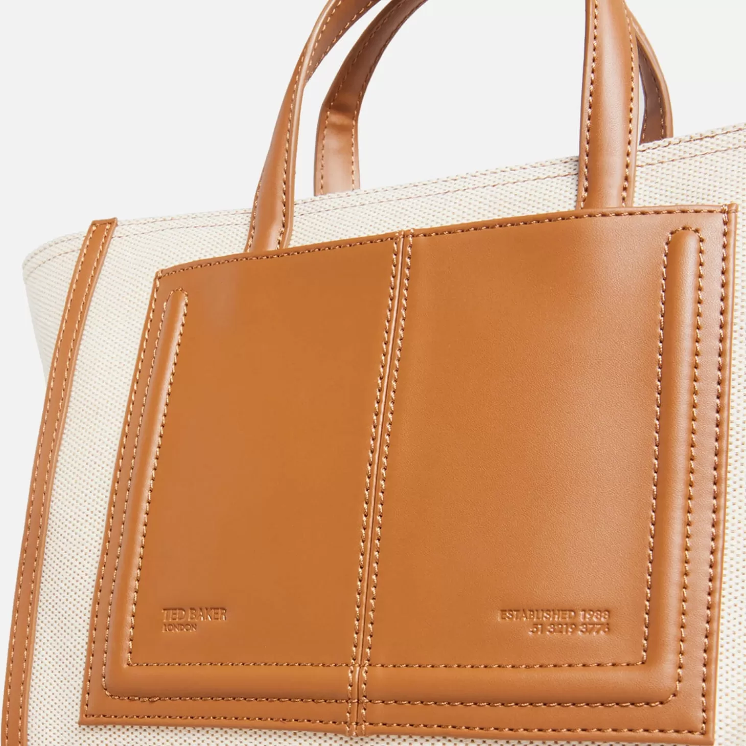 Aksanna Medium Canvas And Faux Leather Tote Bag*Ted Baker Store
