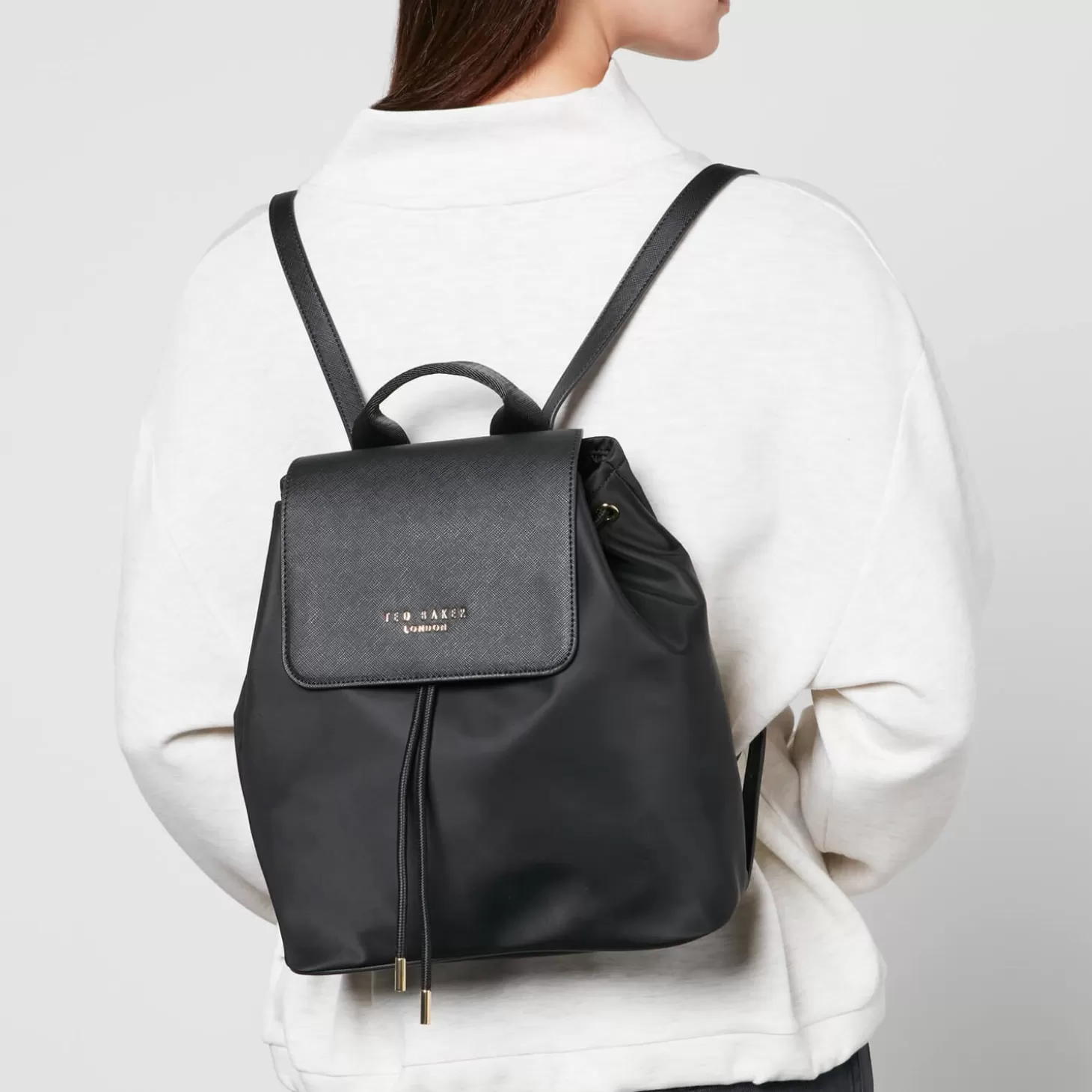 Women's Naome Nylon Drawstring Backpack - Black*Ted Baker Cheap
