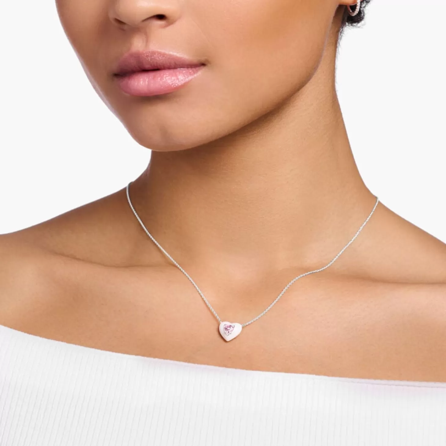 Charming Heart Silver-Tone Necklace*THOMAS SABO Best