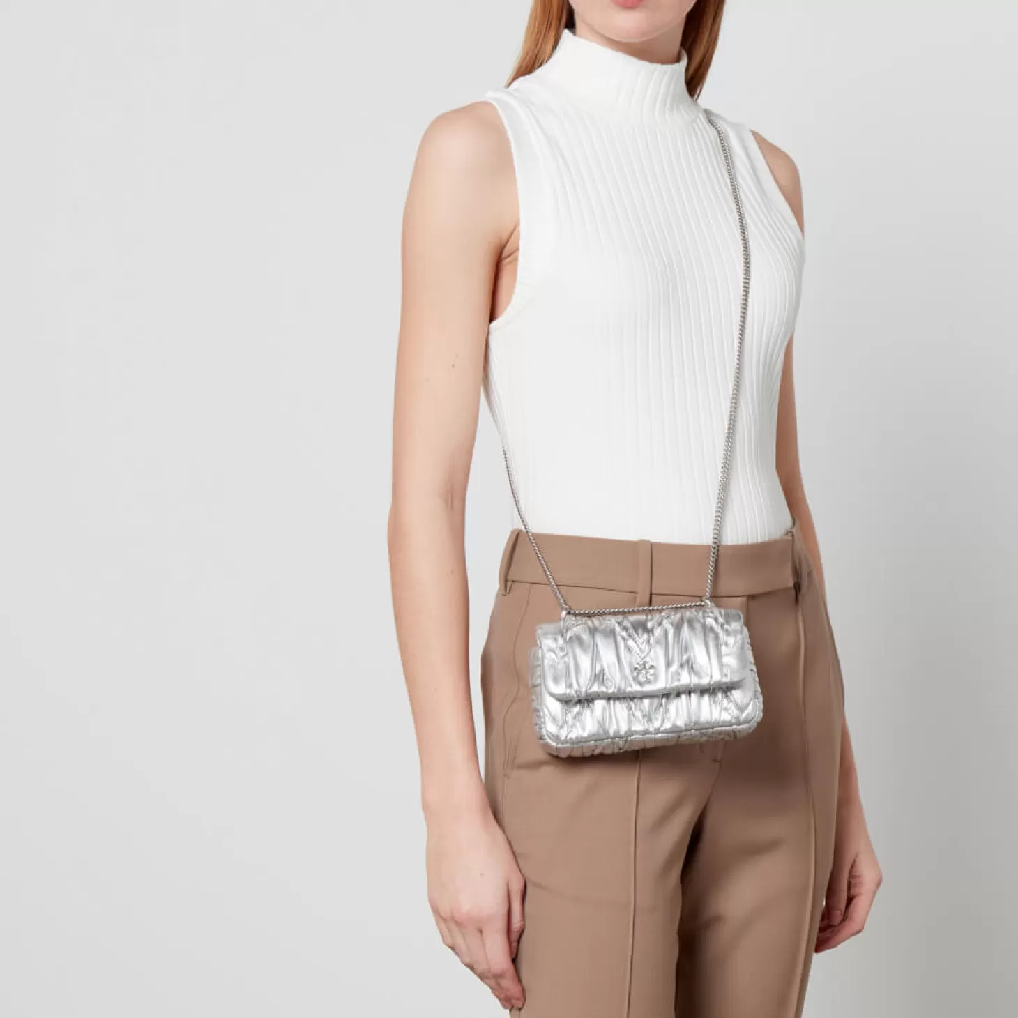 Kira Metallic Leather Mini Flap Bag*Tory Burch Flash Sale