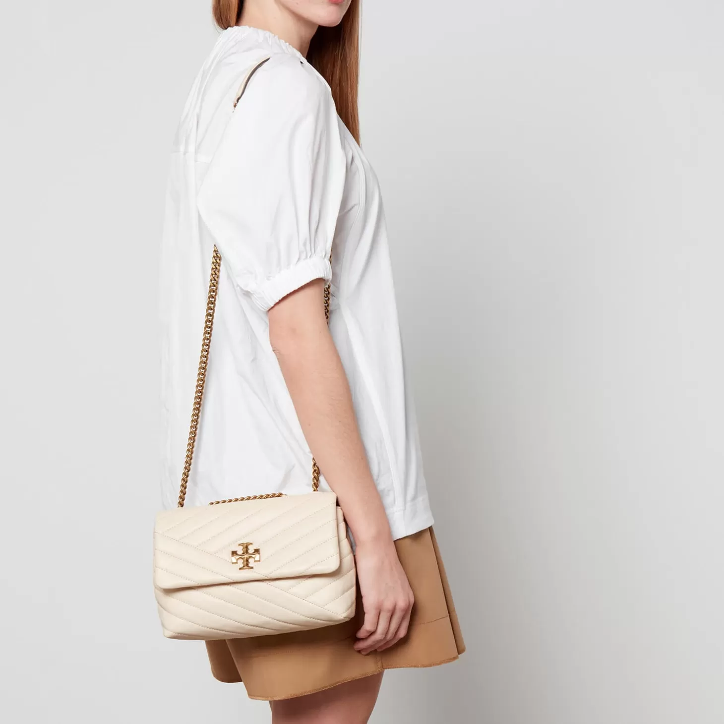Women's Kira Chevron Small Convertible Shoulder Bag - New Cream*Tory Burch Best Sale