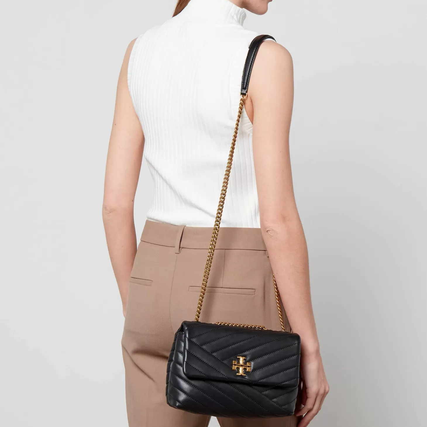 Women's Kira Chevron Small Covertible Shoulder Bag - Black*Tory Burch Flash Sale