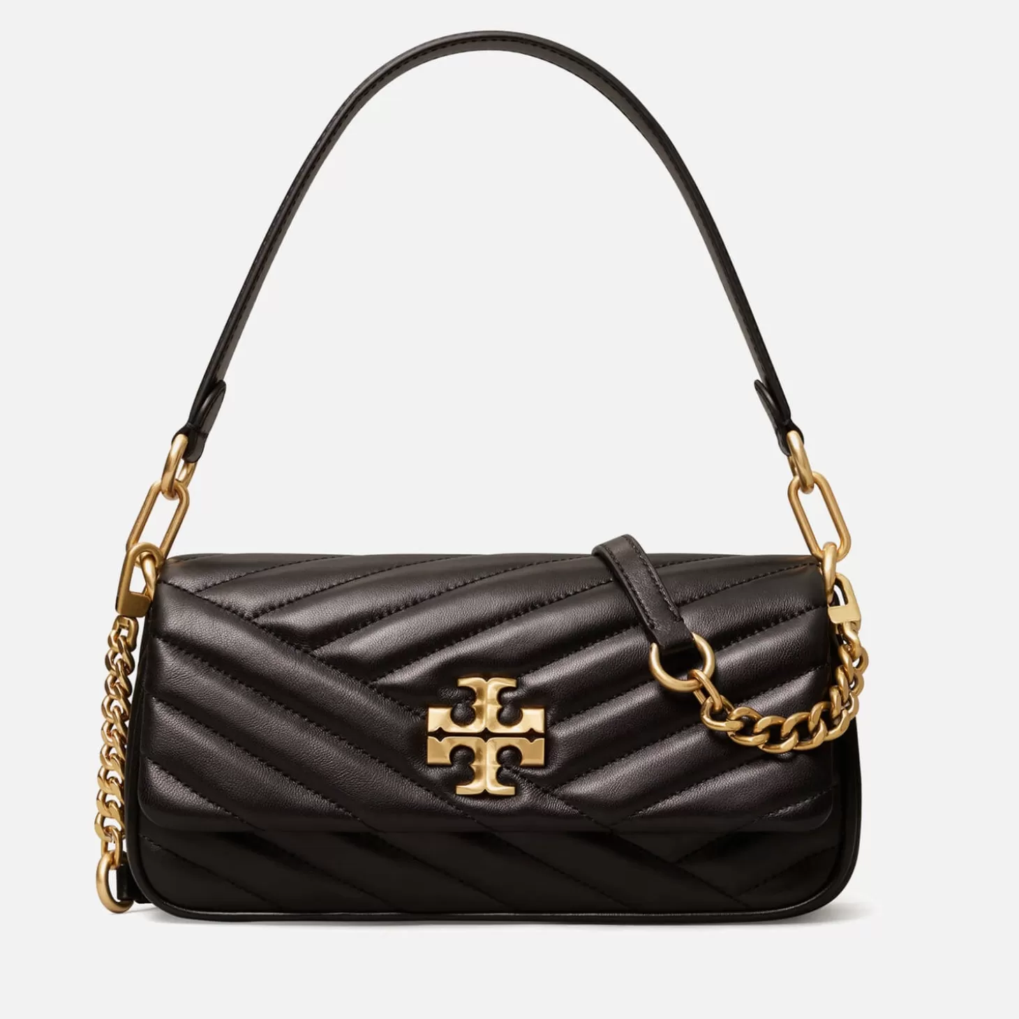 Women's Kira Chevron Small Flap Shoulder Bag - Black*Tory Burch Cheap