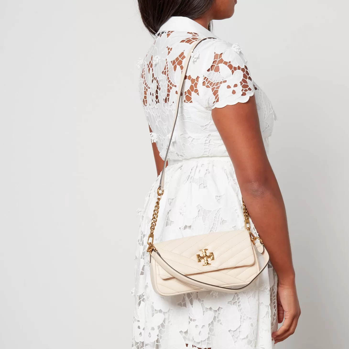 Women's Kira Chevron Small Flap Shoulder Bag - New Cream*Tory Burch Online