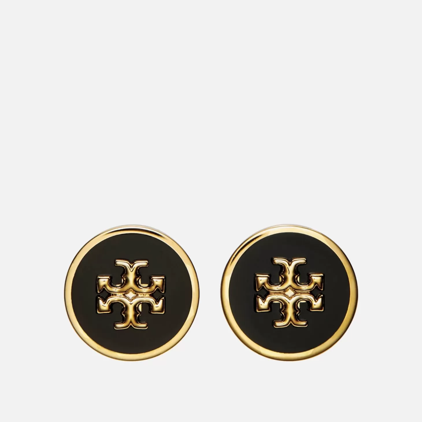 Women's Kira Enamel Circle-Stud Earring - Tory Gold/Black*Tory Burch Cheap