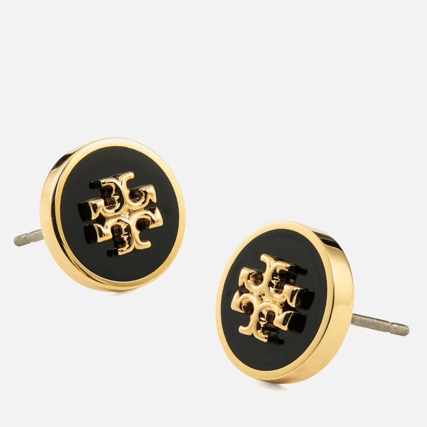 Women's Kira Enamel Circle-Stud Earring - Tory Gold/Black*Tory Burch Cheap